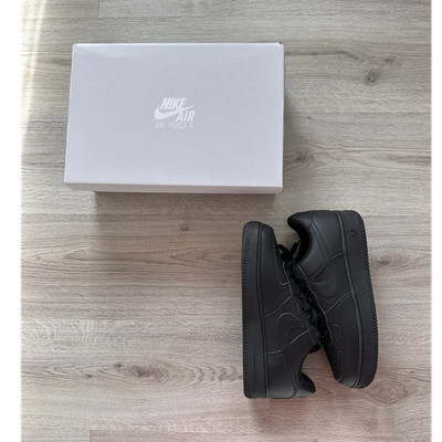 Nike Air Force 1 Low Herren Sneaker Leder Schwarz EU 44