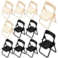 10pcs Mini Foldable Chairs Doll House Furniture and Accessories Set Plastic M...