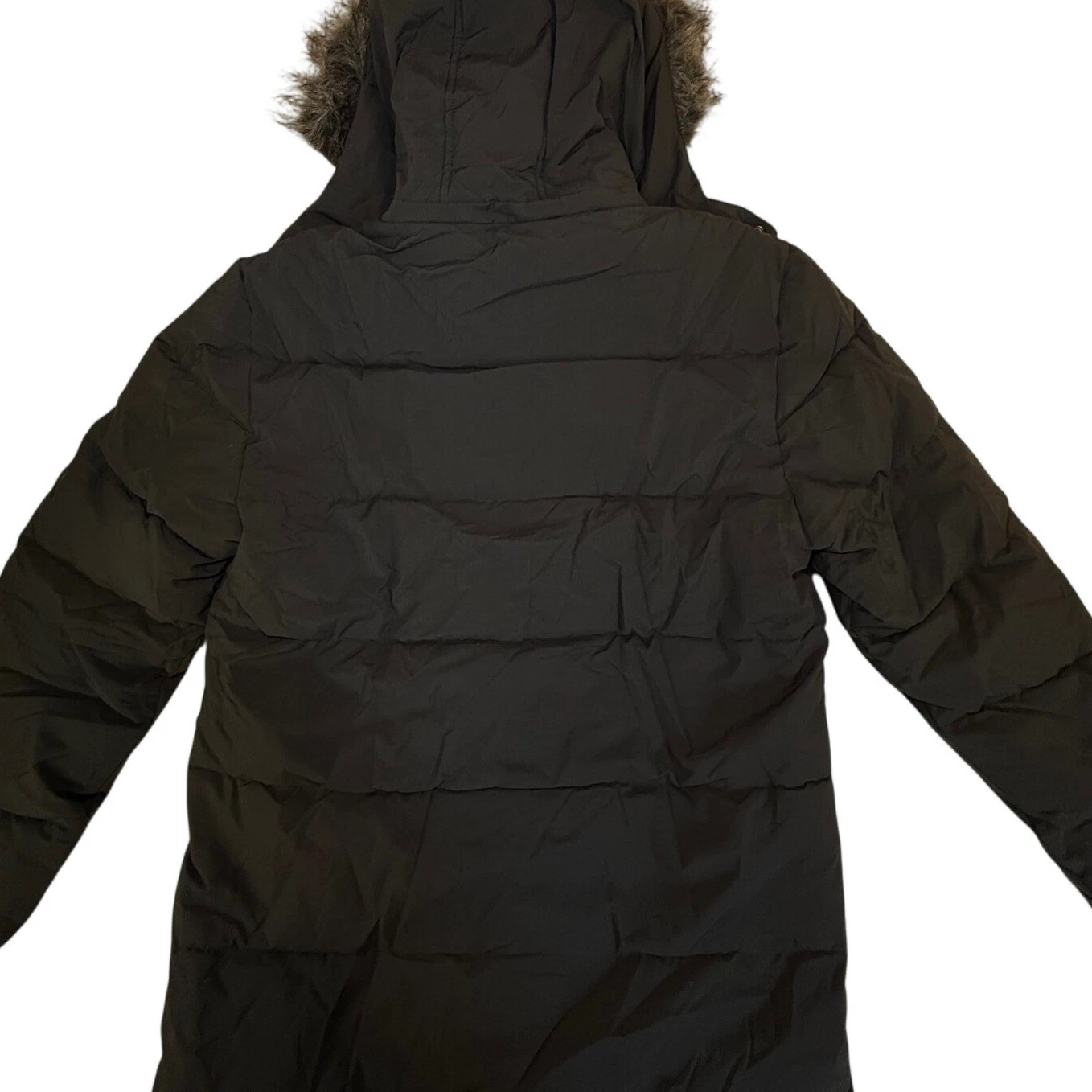 Wantdo Mens Black Puffer Parka Jacket Removable Faux Fur Hood Size Small NWT - product detail image 2
