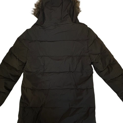 Wantdo Mens Black Puffer Parka Jacket Removable Faux Fur Hood Size Small NWT image 2