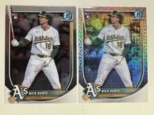 2025 Bowman Chrome Nick Kurtz RC Athletics #93 Mojo Refractor, Base