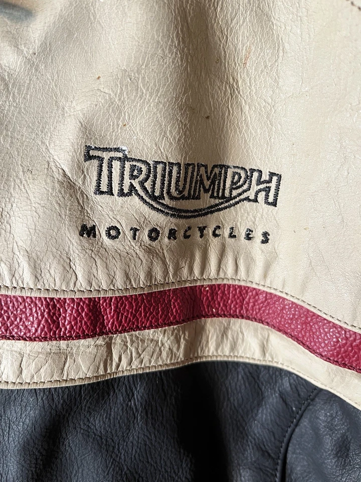 Triumph женщин доспехи мотоциклетная куртка кожаный размер 2L * читать * - Изображение 4 из 4