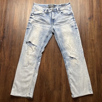 Buckle Salvage Supply Mayhem Bootcut Jeans 34x30 Light Blue Stretch Flap  Pocket