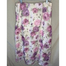 Romantic CottageCore Sheer Rose Floral Maxi Skirt L Made in USA Feminine Flowy
