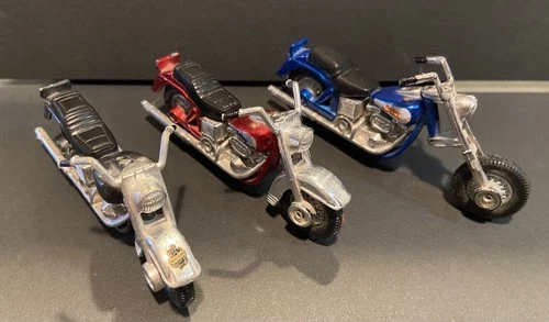 Matchbox HARLEY DAVIDSON MOTORCYCLE 2.5"  Diecast Bike Car Vtg Toy 1993 lot of 3