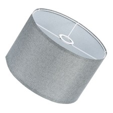 12" x 8" Drum Lamp Shades Gray for Table Floor Lamp Assembly Linen Lampshade