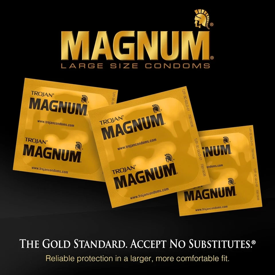 Trojan Magnum XL Large Size Lubricated Condoms Pack of 12
