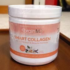 brainMD Smart Collagen Powder Vanilla for Hair Skin Nails & Cognitive, 5.4 oz