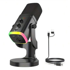 XLR/USB Dynamic Microphone for Streaming Gaming, Ideal PC Mic for Youtube, Sin