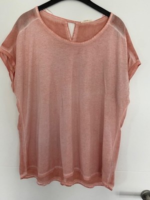 Hübsches Blusen-Top ESPRIT, Gr. XXL   peach, neu mit Etikett, wash-out
