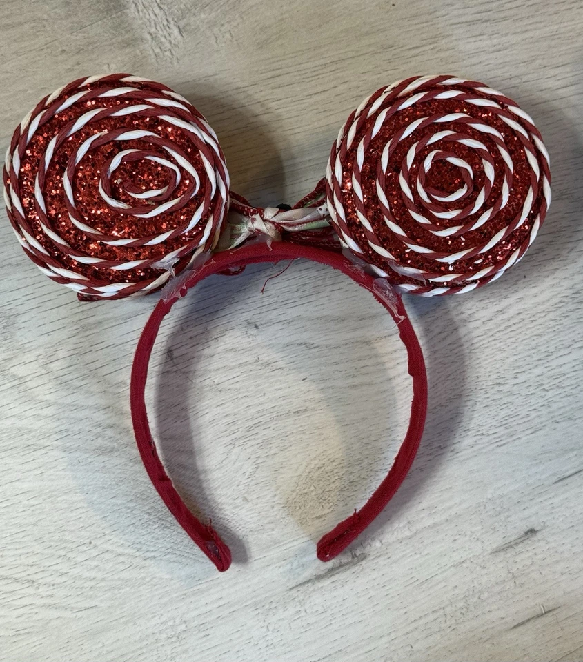 Diadema de oreja Mickey Mouse “CANDYCANE” verde rojo brillante arco MICKEY MOUSE Foto 2 de 4