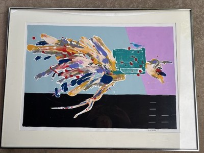 Edwin Wordell  Monotype Untitled 1/1 Framed Excellent condition