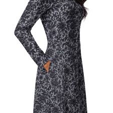 Black Rose Lace Gothic Victorian Long Sleeve Midi Dress Pockets Dark Alt Gift