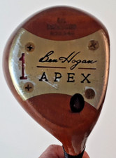 1990 Ben Hogan Apex Persimmon Driver, RH, 43" Apex Silver Graphite 4 Stiff Shaft