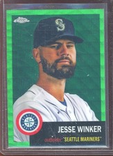 Jesse Winker 2022 Topps Chrome Platinum Green Wave Refractor #373 (25/99)