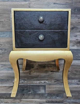 Kare Design Barrock Kommode Schrank Holz Leder Gold Retro Vintage *Abholung*