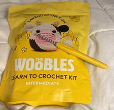 The Woobles Lavender The Cow Crochet Kit With Yellow Lavender Hook New