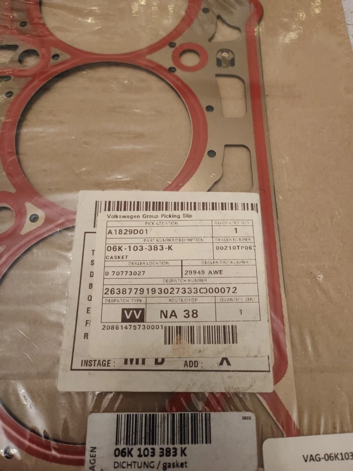 AUDI A3 8V Cylinder Head Gasket 06K103383K NEW GENUINE - Image 2 of 4