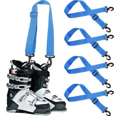Skylety 4 Pieces Ski Boot Carrier Straps Adjustable Snowboard Strap Shoulder ...