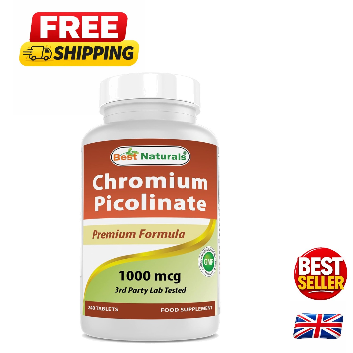 Healthy Blood Sugar Support with 1000 mcg Chromium Picolinate - 240 Tablets