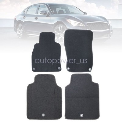 For 2014-2019 Infiniti Q70 Replacement Front-Rear Floor Mats Carpet Velour Black