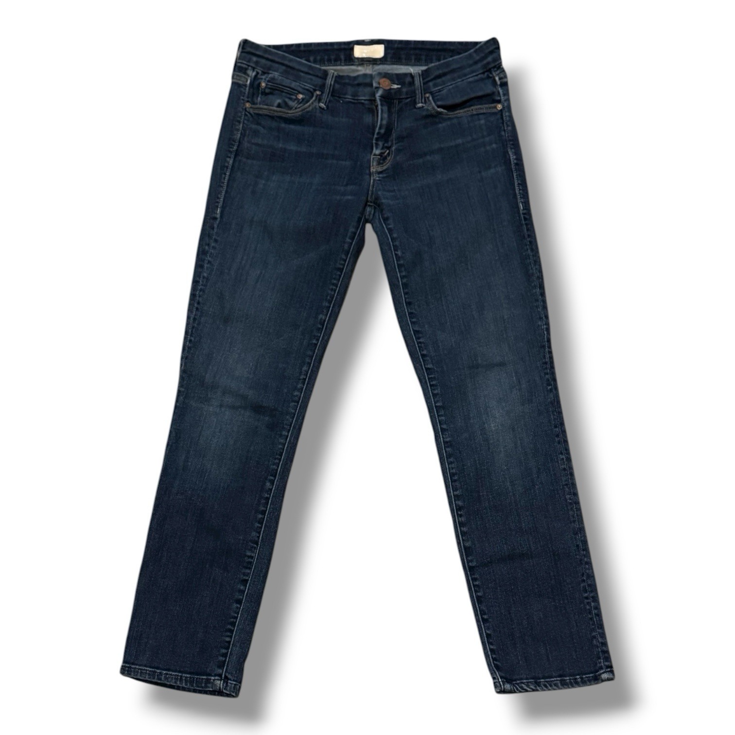 MOTHER The Looker Crop Jeans Womens 26 Blue Flowers From The Storm Stretch Denim