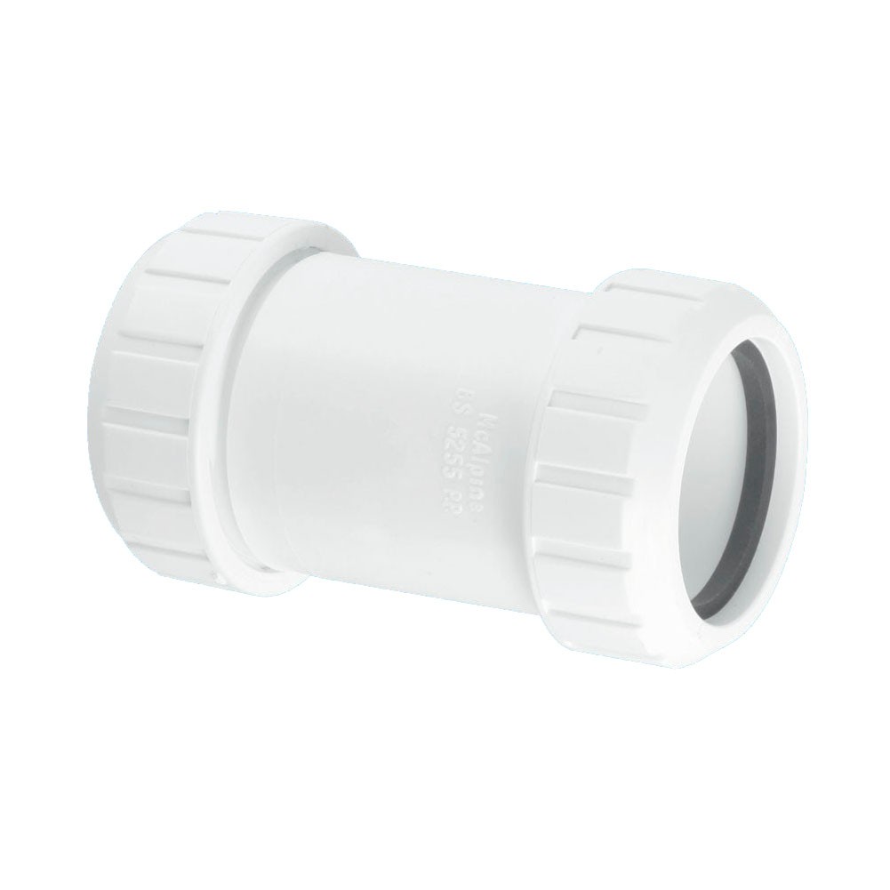 McAlpine T18L 1.5"" Surefit Straight Connector Corrosion-resistant, White