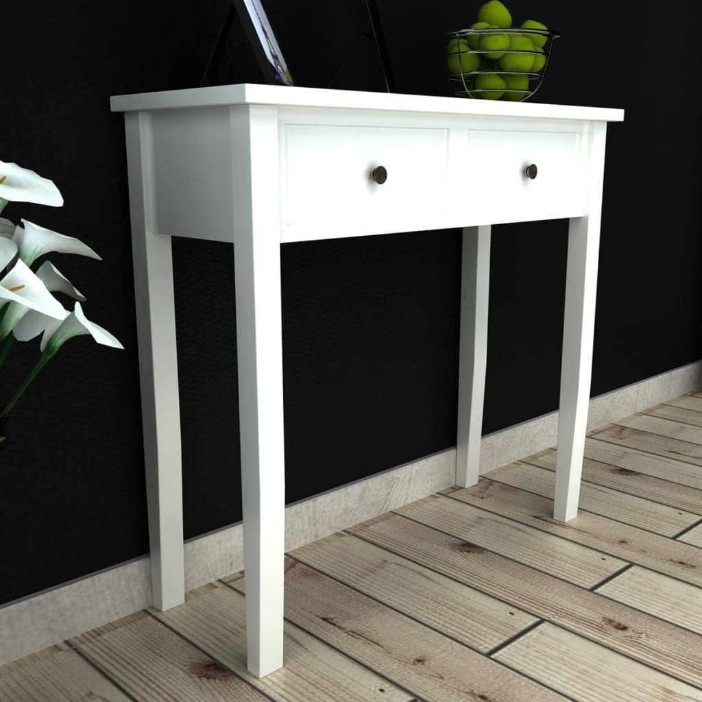 Tavolo Consolle da Trucco con 2 Cassetti Bianco 2405438
