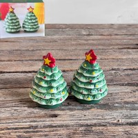 Nostalgische Weihnachtsbaum Salz- & Pfefferstreuer Aus Keramik Xmas