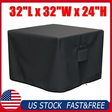 Square Fire Pit Cover 32" x 32" x 24"H Fits for 28-32 Inch Fire Pit Table 600D