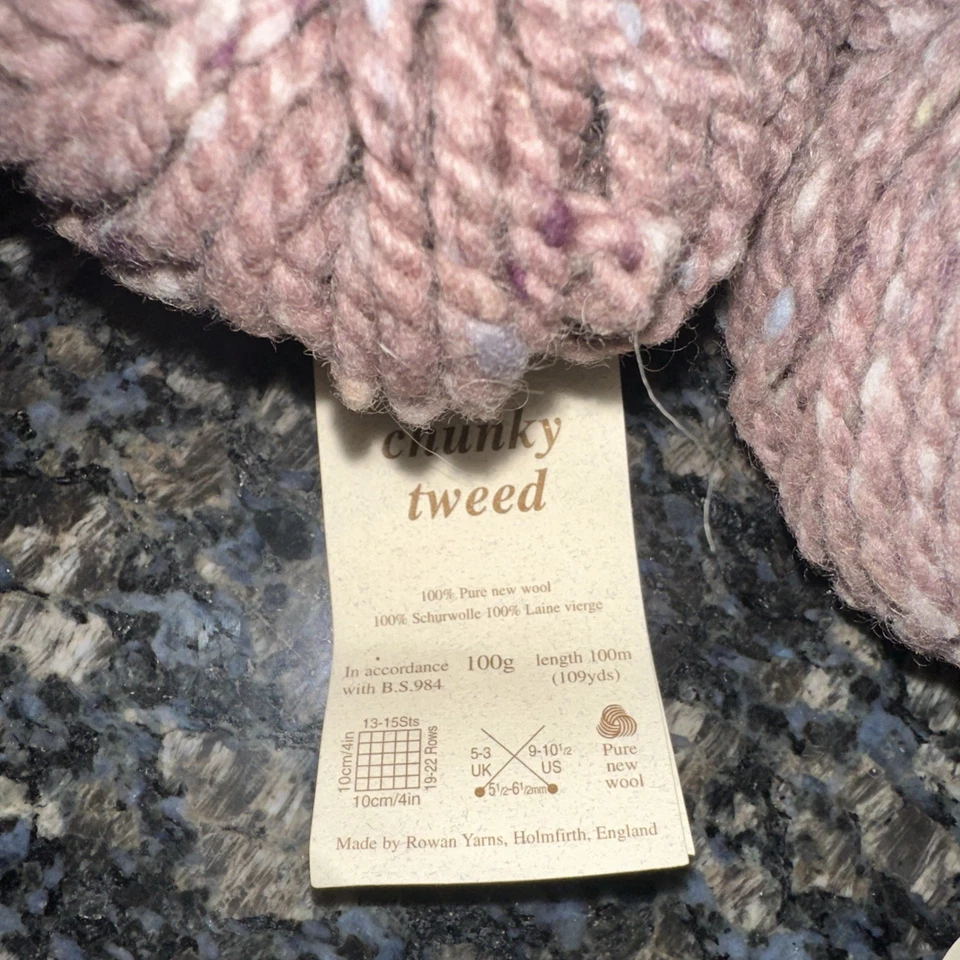 Rowan Chunky Tweed Yarn - 100 g 100 m 3 Skeins SH 960 Purple New - Image 4 of 4