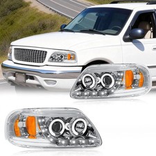 Led Drl Headlight Assembly Headlights Kit Compatible With 1997-2004 Ford F1501 Led Drl Headlight Assembly Headlights Kit Compatible With 1997-2004 Ford F1501