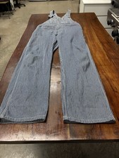 Vintage 1970s Big Smith Striped Overalls Coveralls Pinstripe Distressed