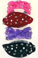 Jeweled Game Day Football Knotted Headband - Diona J