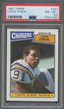 1987 Topps #347 Leslie Neal San Diego Chargers Rookie Card PSA 8.5 NM/MT+. rookie card picture