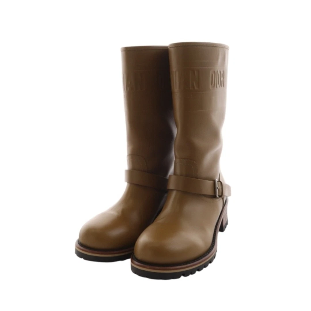 Bottes d'ingénieur Dior Christian logo en relief cuir longues 39 26 cm (10,24 po) d'occasion