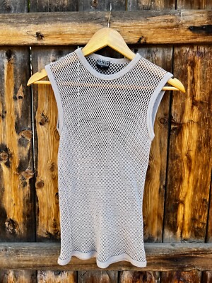 beige mesh top