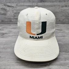 Vtg Miami Hurricanes Apex One Embroidered 90's Adjustable Cap Hat Arch Logo