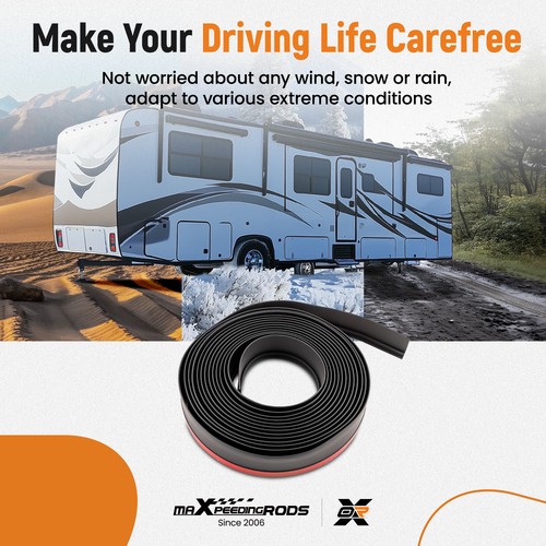 Limpiaparabrisas de sello deslizable para autocaravana 1/2" x 2,75" x 35 ft desmontable contra la intemperie 018-341 negro nuevo - Imagen 9 de 12