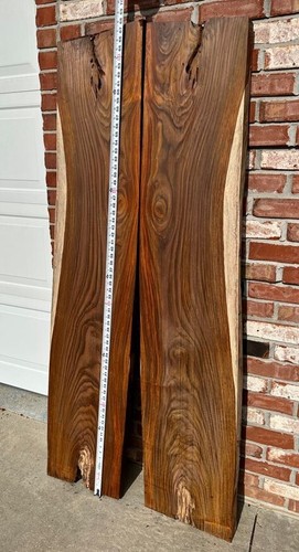 Rare Pre-CITES Bookmatched Cocobolo Slabs – Last of a Kind (65"×13"×2" Each) - Picture 2 of 7