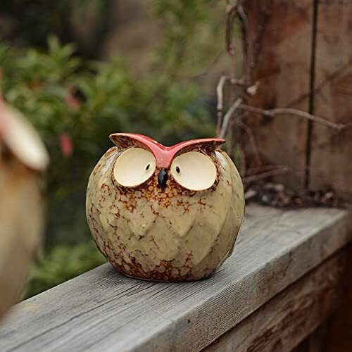 Owl Planter Ceramic Succulent Plant Pot Fun Animal Flower Container - Picture 3 of 8