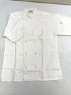 Uncommon Threads White Sz M Unisex Classic Chef Coat Jacket with 10 Buttons Am1H