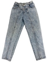 80  s PS Gitano Woman  s Acid Wash Tapered Leg Denim Jeans