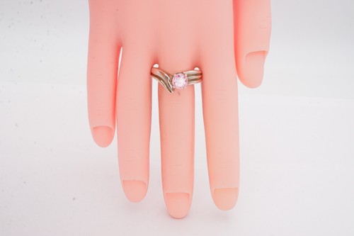 Sterling Silver 925 Pink Cubic Zirconia Ring Size 6.75 - Picture 10 of 12