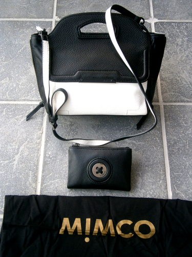 NEW 2 MIMCO CROSSBODY/HAND PEBBLE LEATHER BAG & MIMCO PEBBLE LEATHER WALLET.