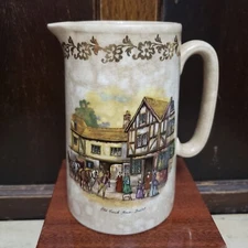 Vintage Lord Nelson Pottery England~milk cream pitcher~mottled~transfer ware