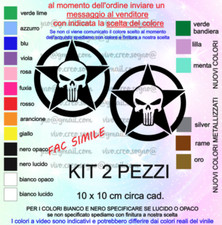 ADESIVI STELLA MILITARE CON TESCHIO STIKERS AUTO US ARMY JEEP FUORISTRADA 4X4