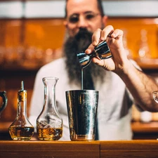 1X Stainless Steel Cocktail Shaker Measure Cup Jigger Double Spirit Barware Club