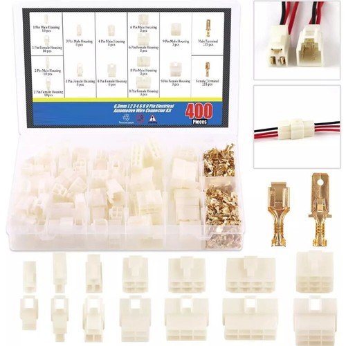 400Pcs 6.3Mm 1 2 3 4 6 8 9 Pin Electrical Automotive Wire Connector Male Female - Picture 4 of 8