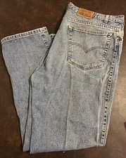 Vintage Levi's 540 Relaxed Jeans Mens 42x32 Denim Brown Tab Batwing USA Made